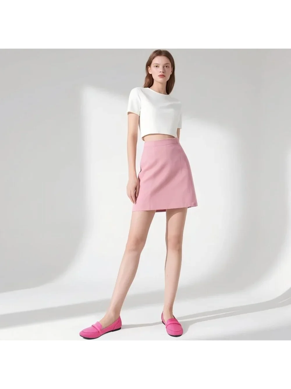 Women Light Pink Faux Leather Slip on Shoes Runs Small Ballet Flats Comfortable
